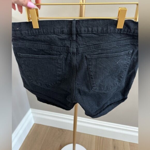 Madewell Black Denim Shorts Rolled Cuff Size 28 - Picture 2 of 5